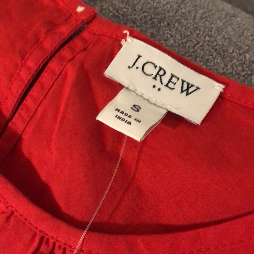 J CREW WOMENS SMALL RED SHORT SLEEVED SHIRT NWT MSRP $59 - Picture 3 of 7